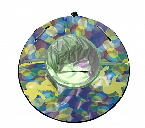 Санки надувные - тюбинг Hipster snow show, мозаика на сине-желтом, диаметр 92 см. (RT, 5214RT)